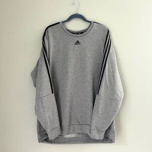 Adidas Heather Gray Sweatshirt with Black Accents